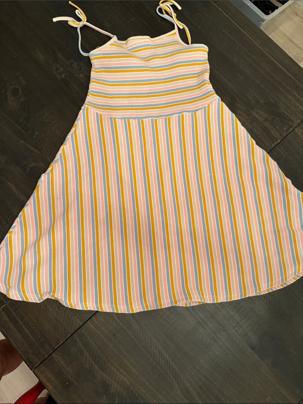 Striped Tie-Shoulder Short Dress Size Medium